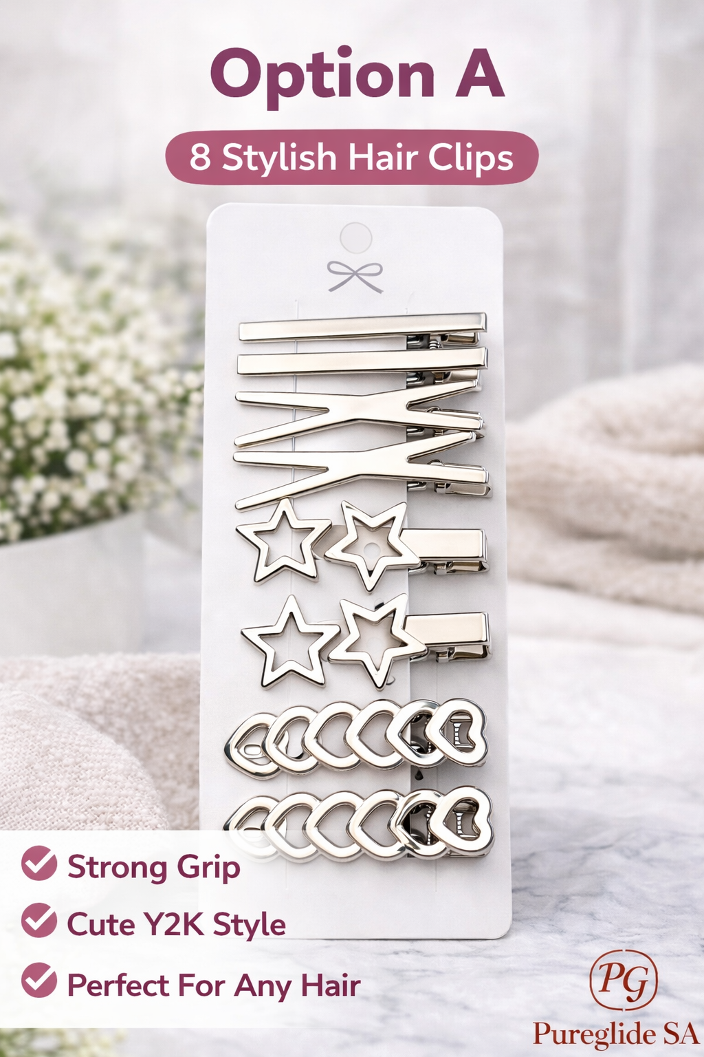 Stylish Hair Clips Set (8pc)