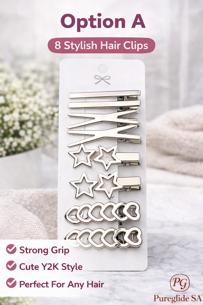 Stylish Hair Clips Set (8pc)