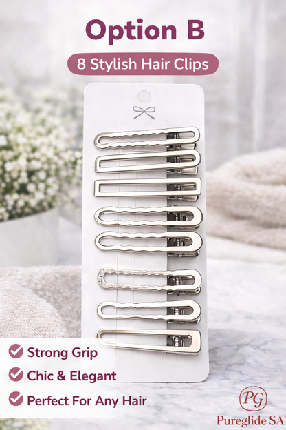 Stylish Hair Clips Set (8pc)