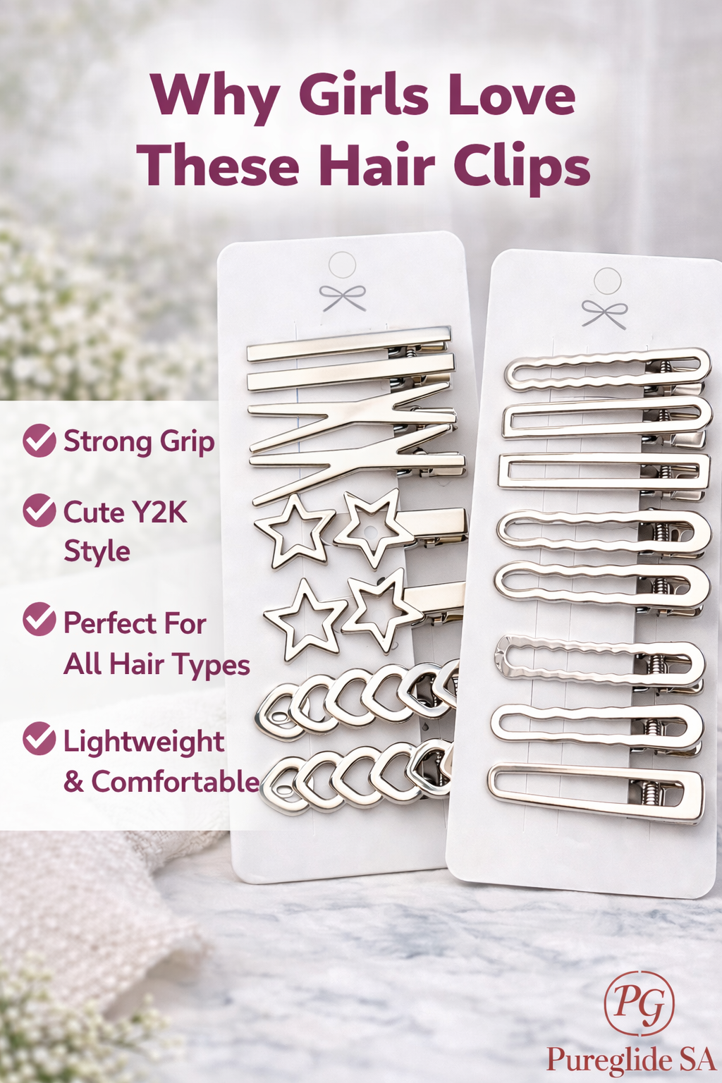 Stylish Hair Clips Set (8pc)