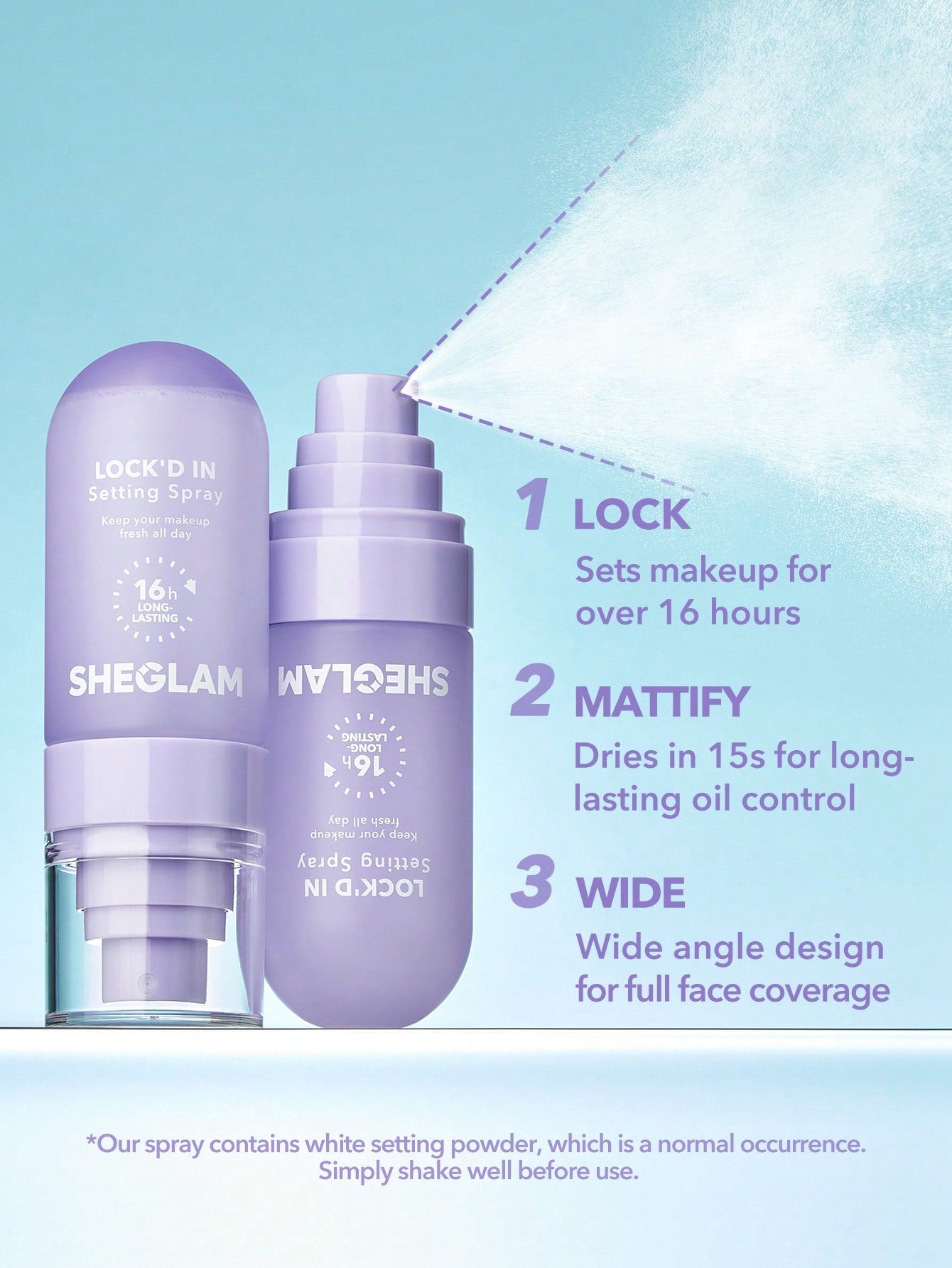 SHEGLAM Lock’d In Setting Spray (55ml) – Long Lasting Matte Finish